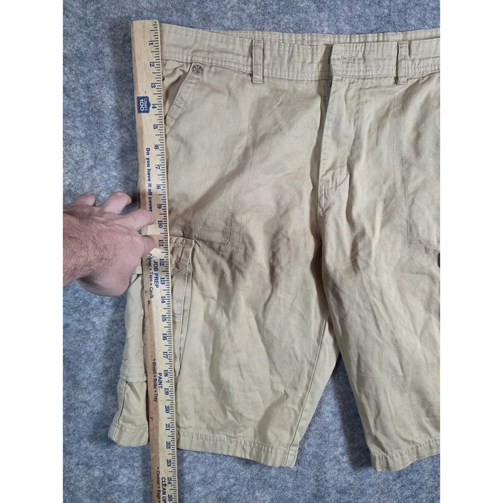 Vintage True Religion Joey Cargo Shorts Mens 36 Tan Khaki Made in USA Horseshoe